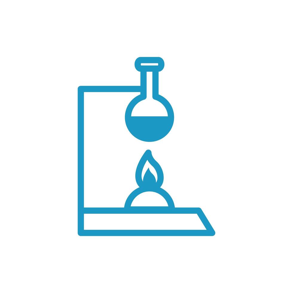 medical tube test laboratory with burner line style vector