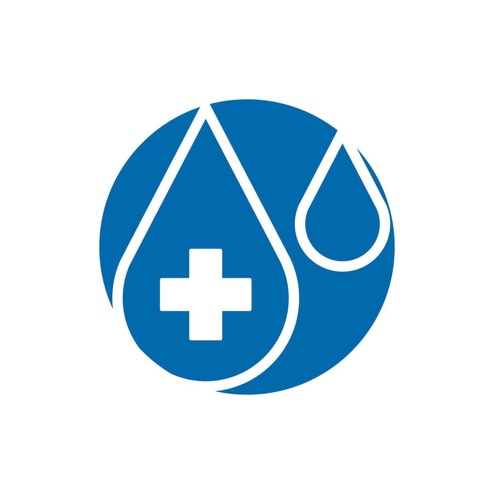 drop blood medical block icon vector
