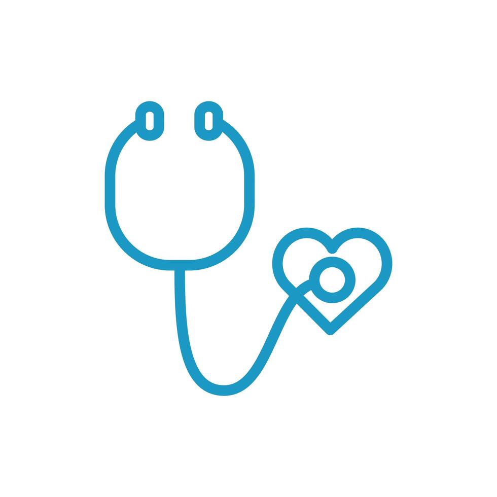medical stethoscope tool line style icon vector