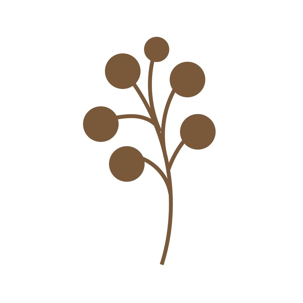 branch with seeds nature icon vector