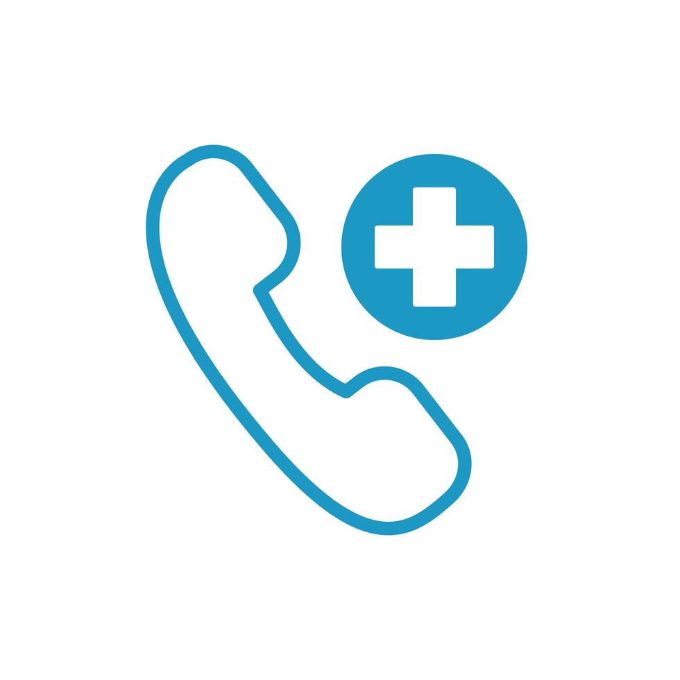 medical cross with telephone line style vector