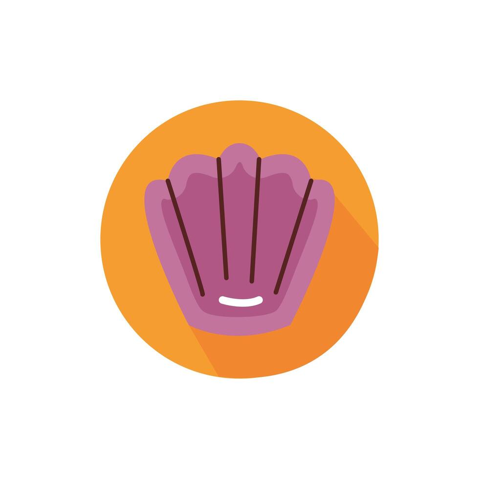 shell sea animal block style icon vector