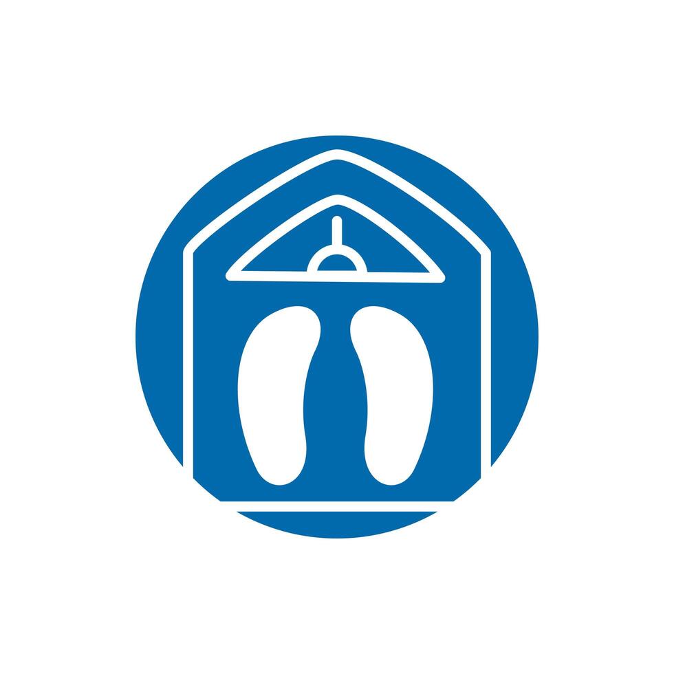 scale balance block style icon vector
