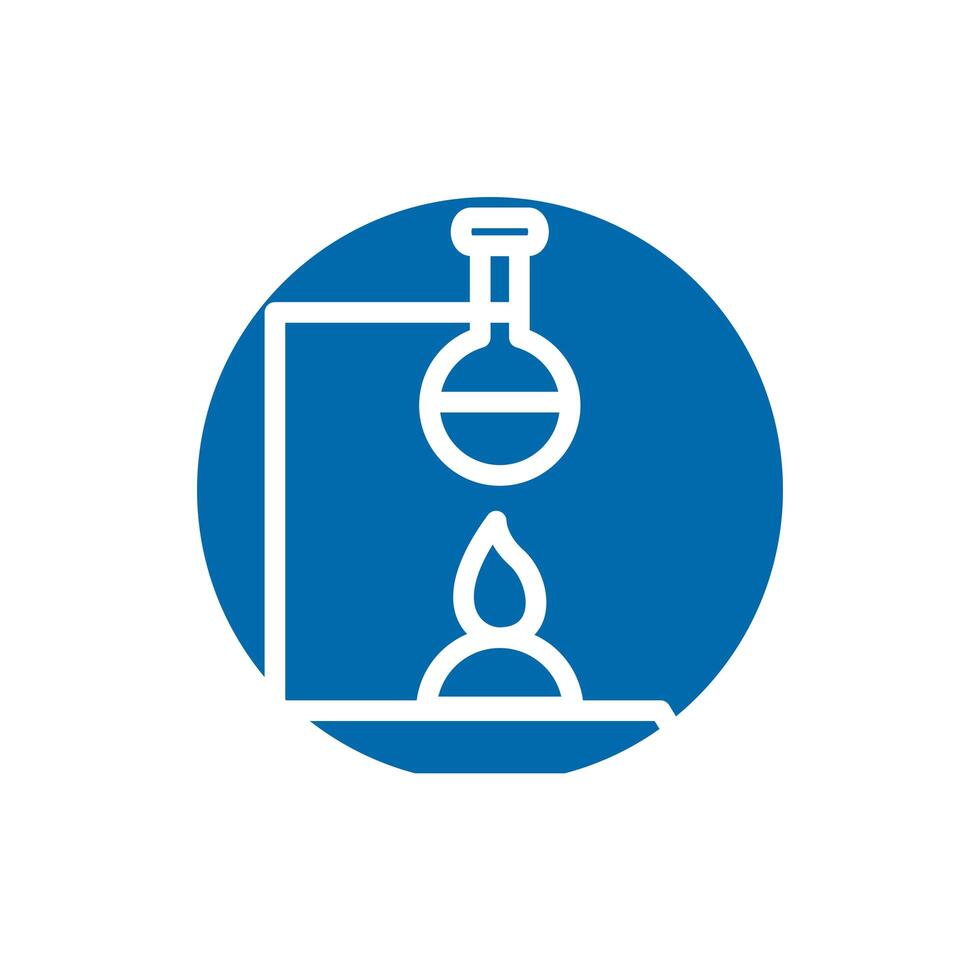 medical tube test laboratory with burner block style vector