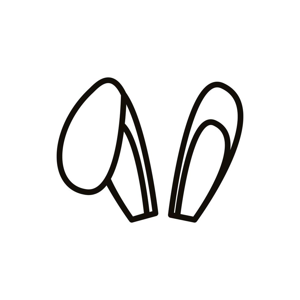 rabbit ears accessory easter line style icon vector