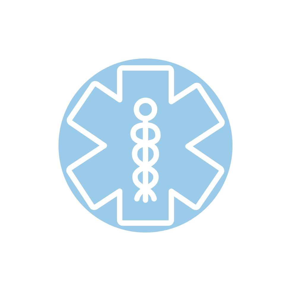 caduceus medical symbol block icon vector