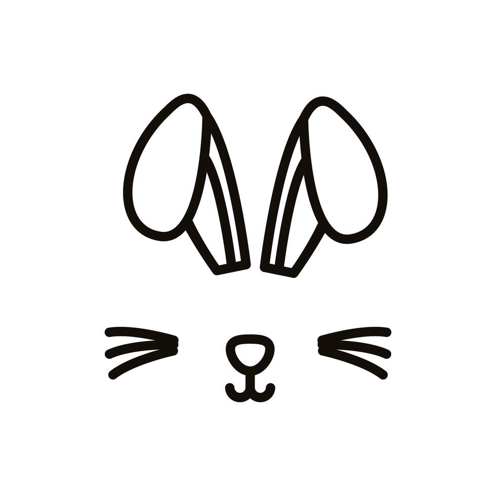 rabbit ears accessory easter line style icon vector