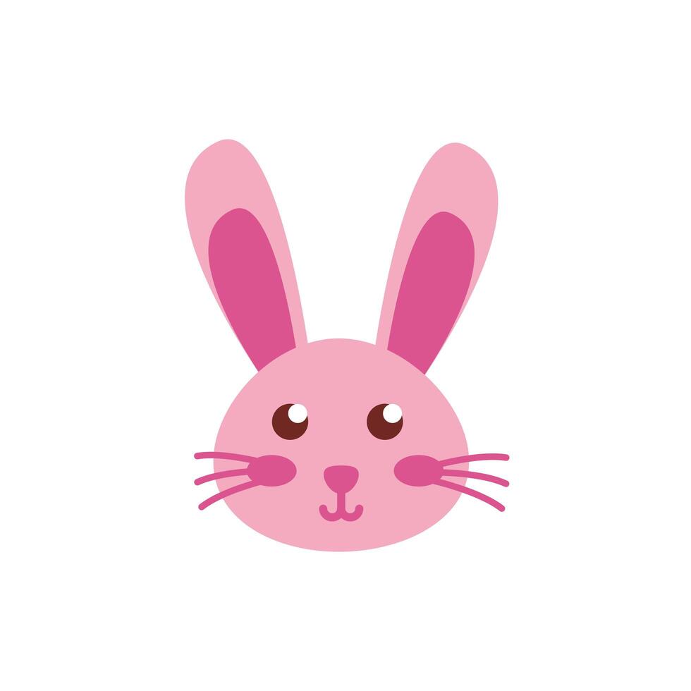 cute little rabbit head easter flat icon vector