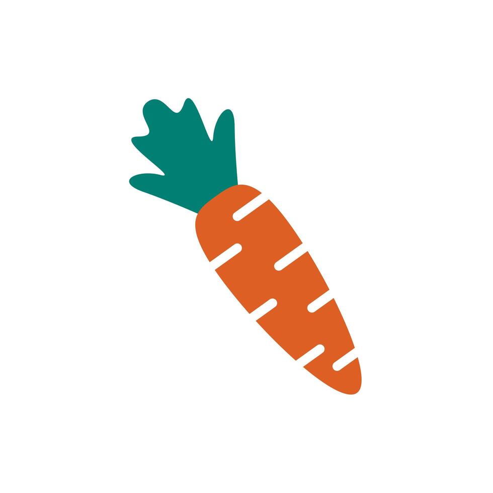 fresh carrot vegetable flat style vector
