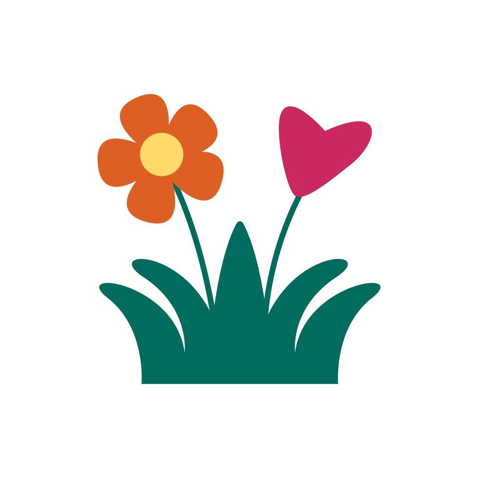 hermoso jardín de flores primavera estilo plano vector