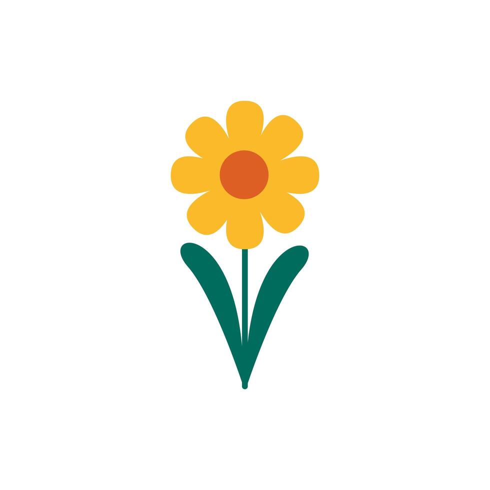 beautifull flower garden spring flat style vector