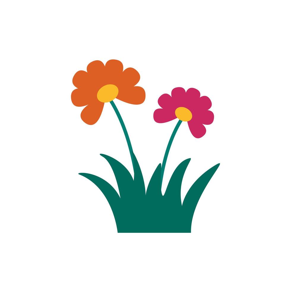 hermoso jardín de flores primavera estilo plano vector