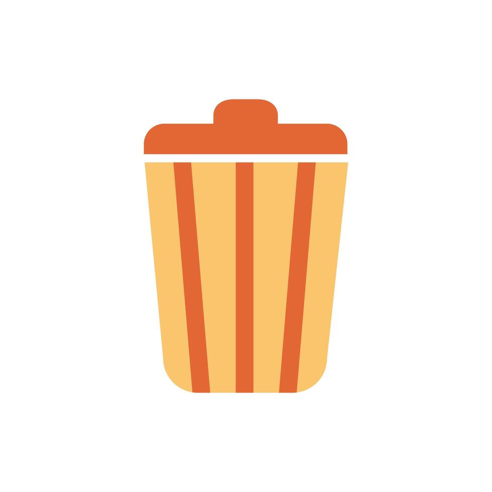 garbage bin por flat style icon vector