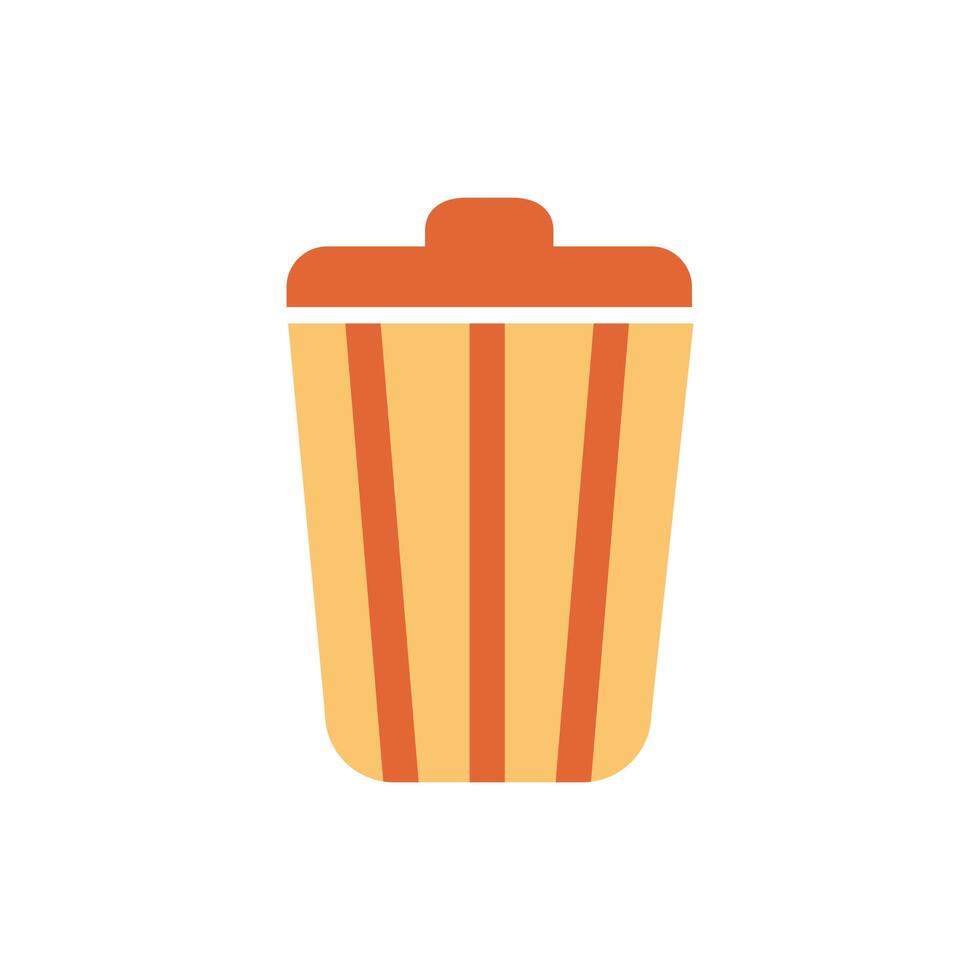 garbage bin por flat style icon vector