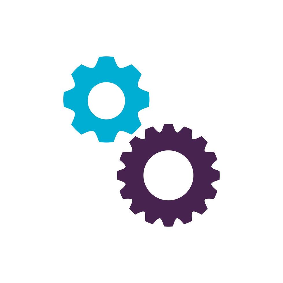 gear settings setup flat style icon vector