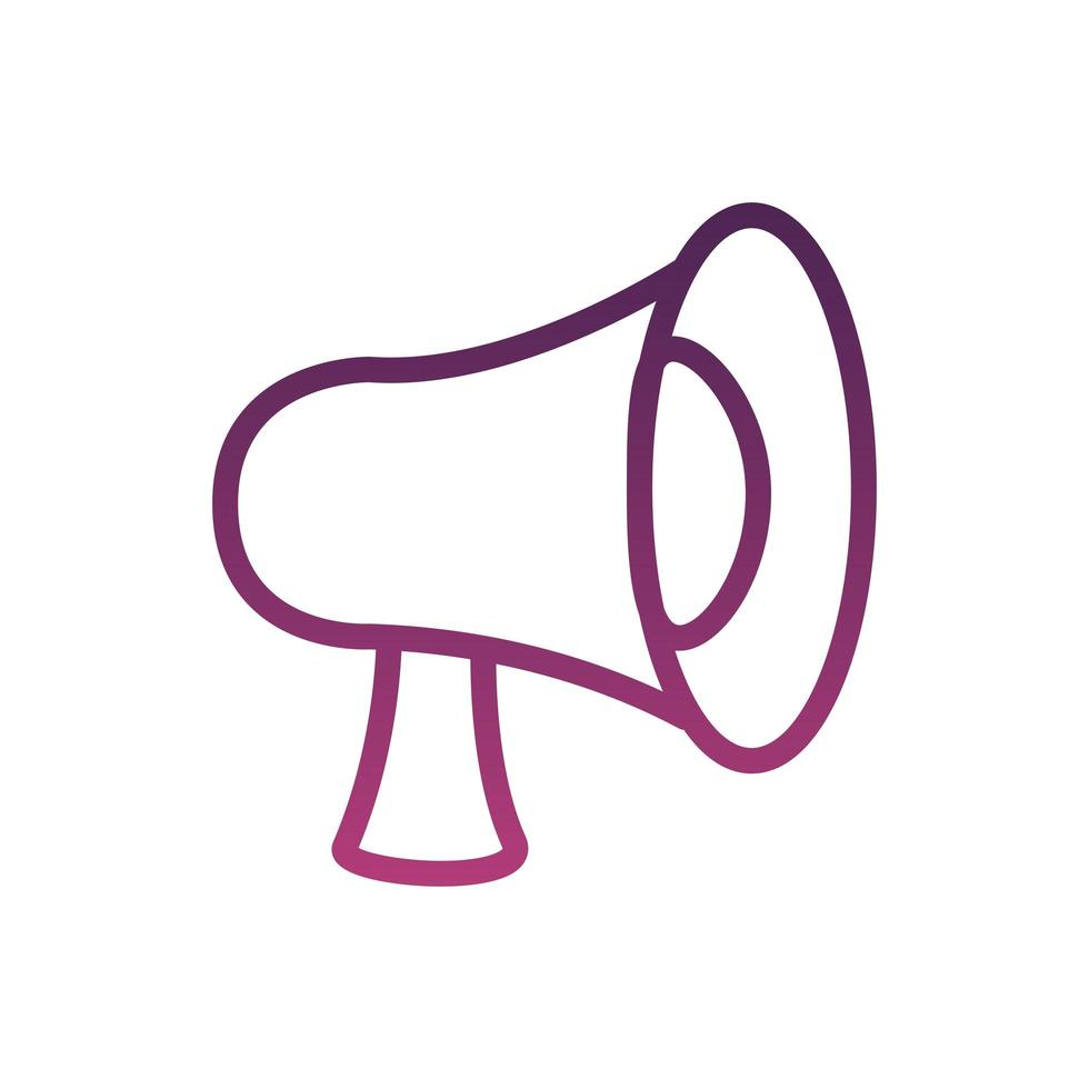 megaphone sound device line style icon vector