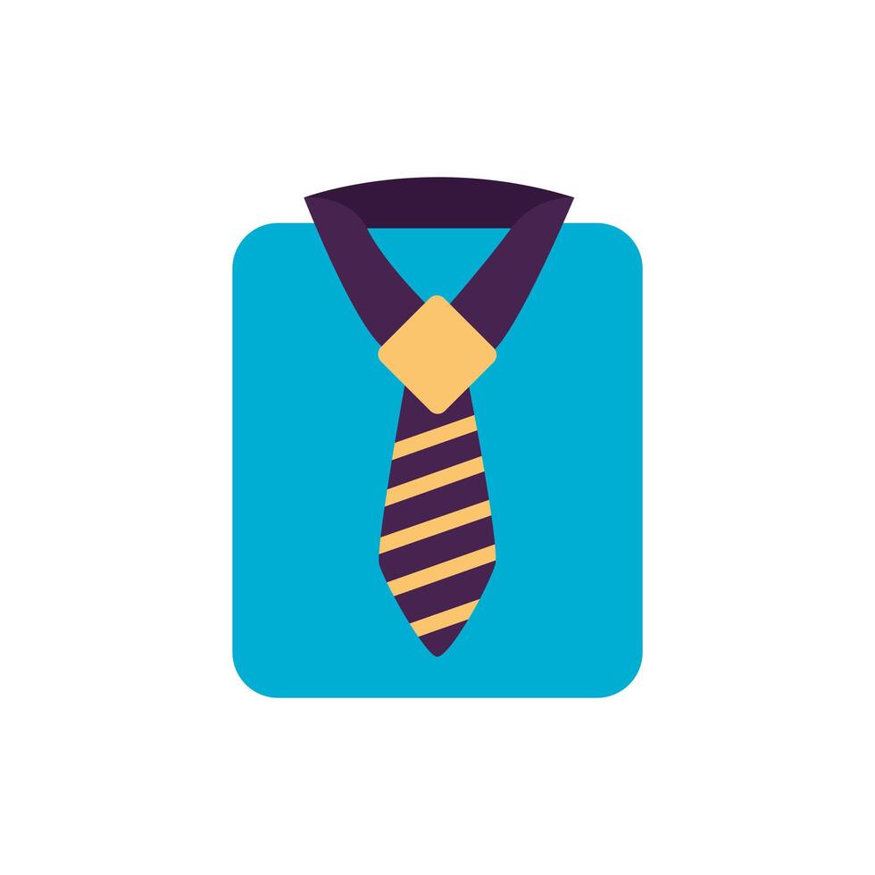 elegant neck tie accessory flat style icon vector