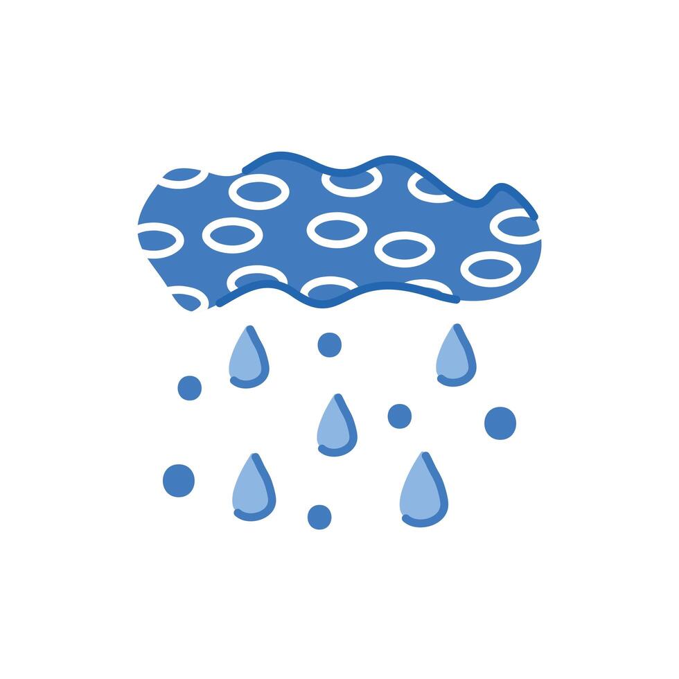 cloud rainy weather symbol isolated icon vector