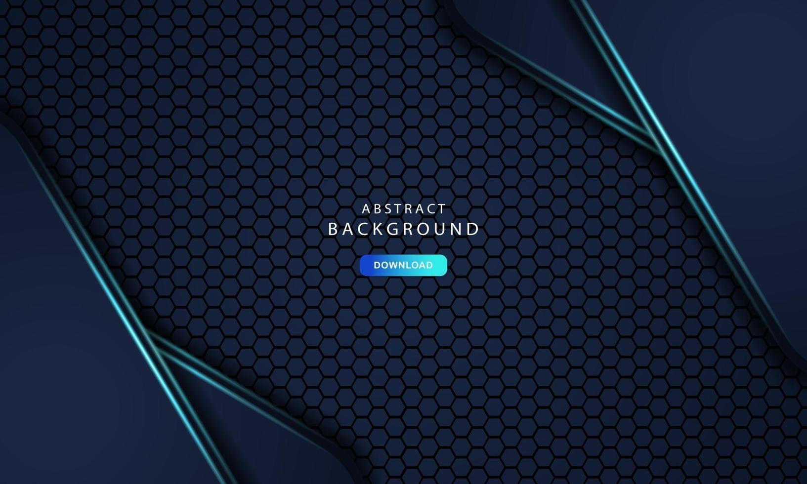 Hexagonal abstract metal background with light blue effect vector