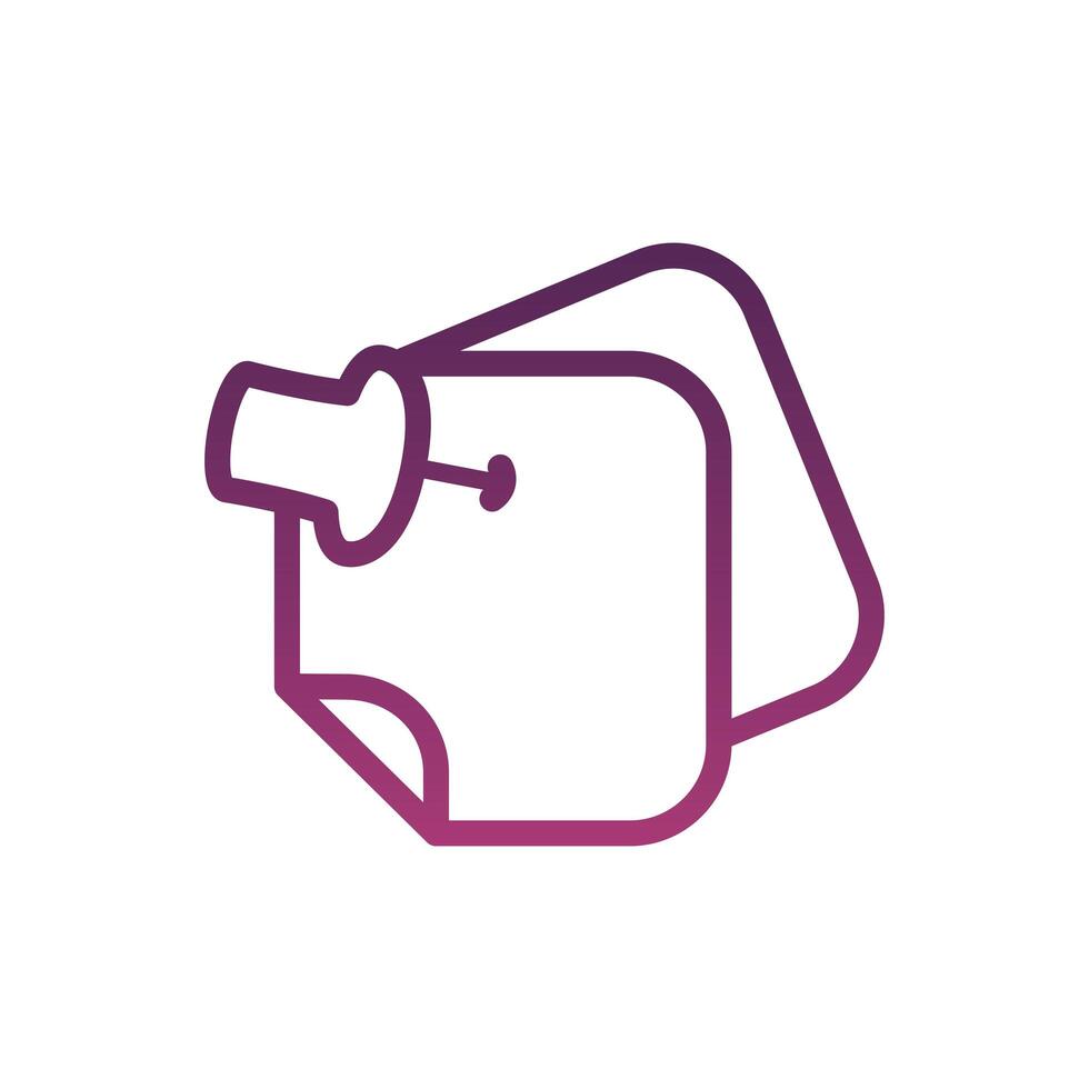 paper note pin line style icon vector
