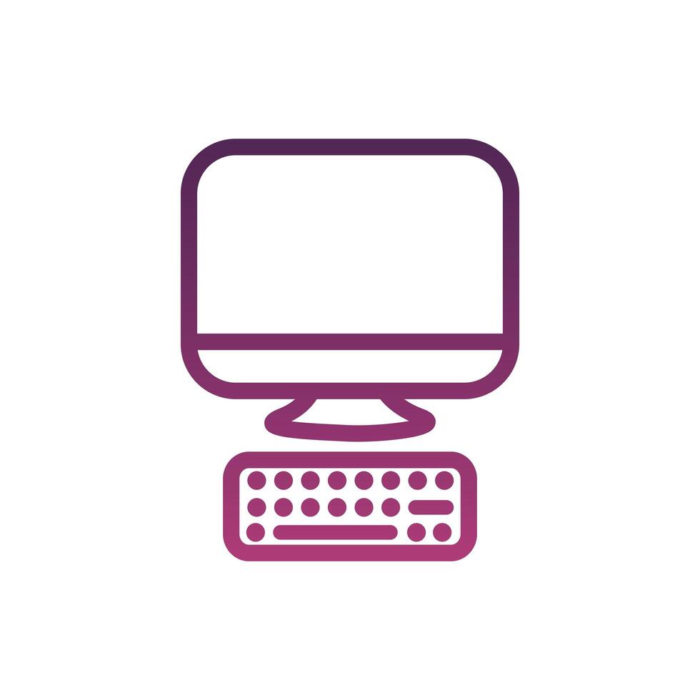 desktop computer device line style icon vector