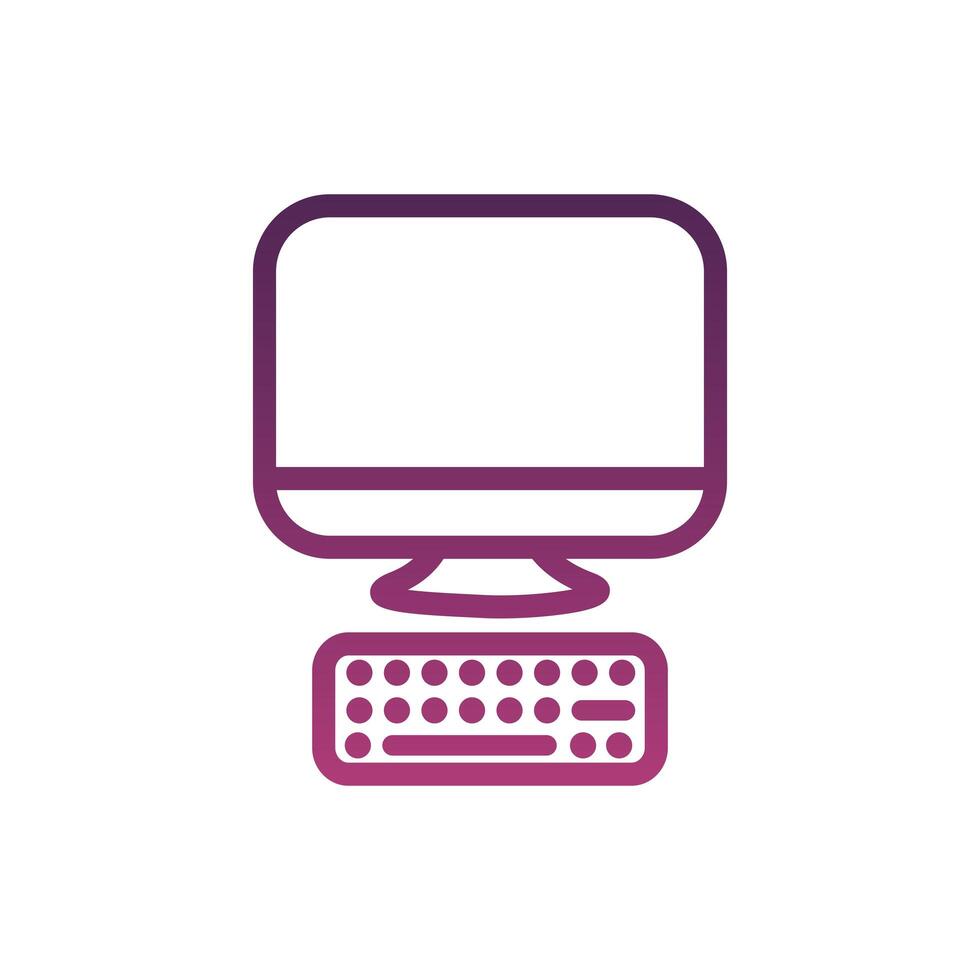 desktop computer device line style icon vector