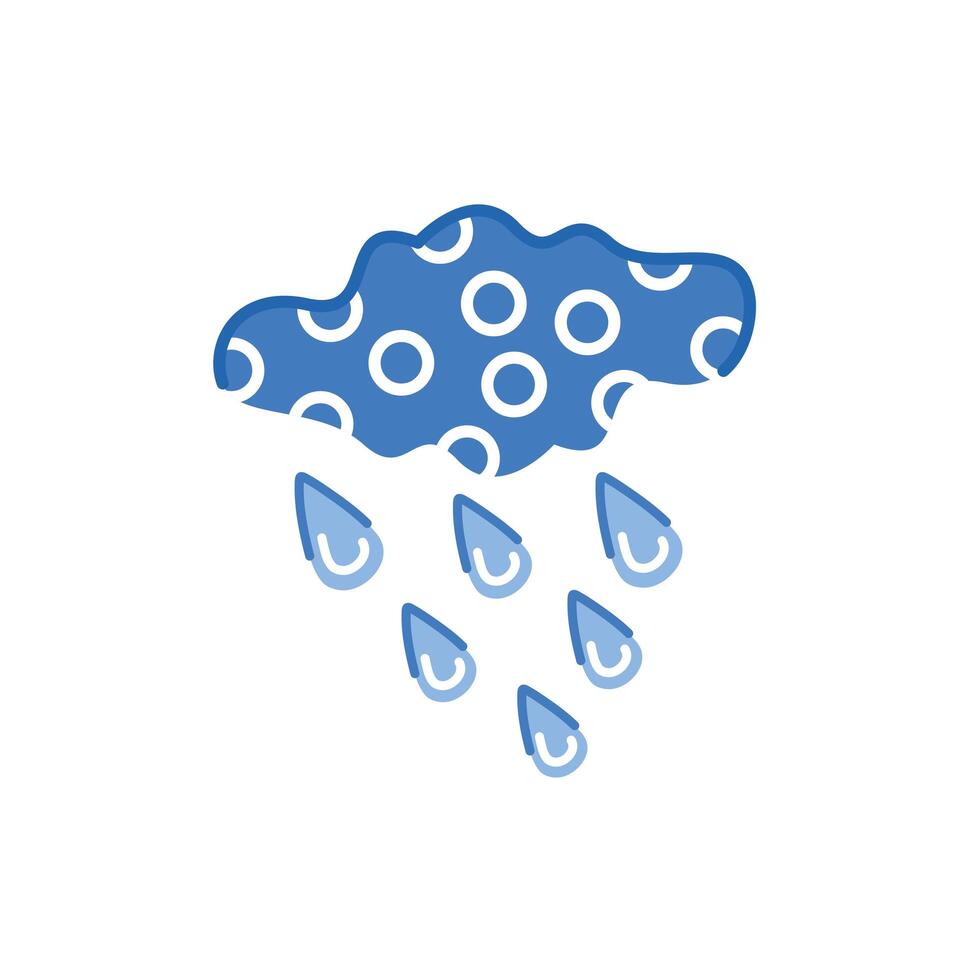 cloud rainy weather symbol isolated icon vector