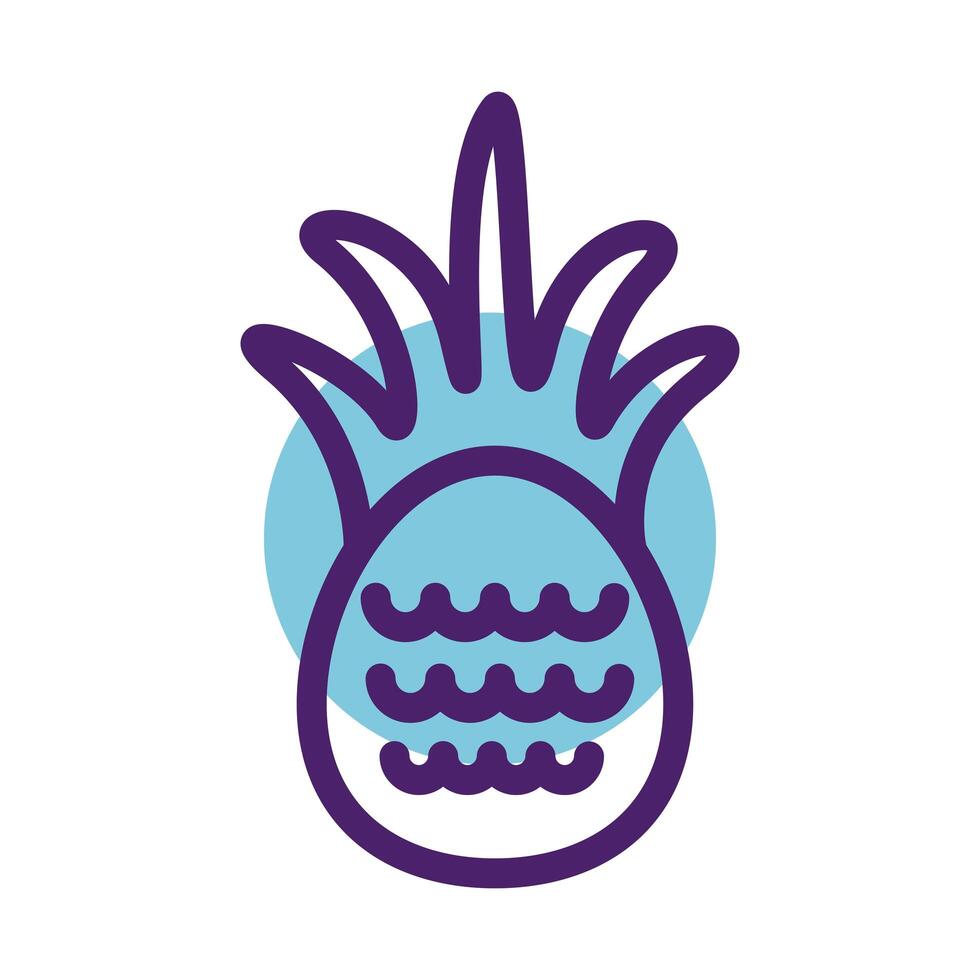 fresh pineapple fruit line style icon vector