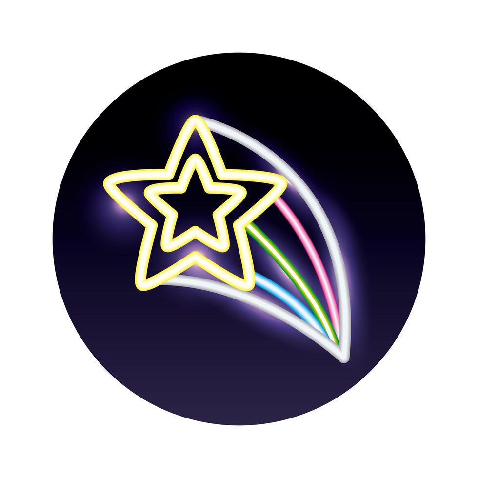 stars decoration neon light icon vector