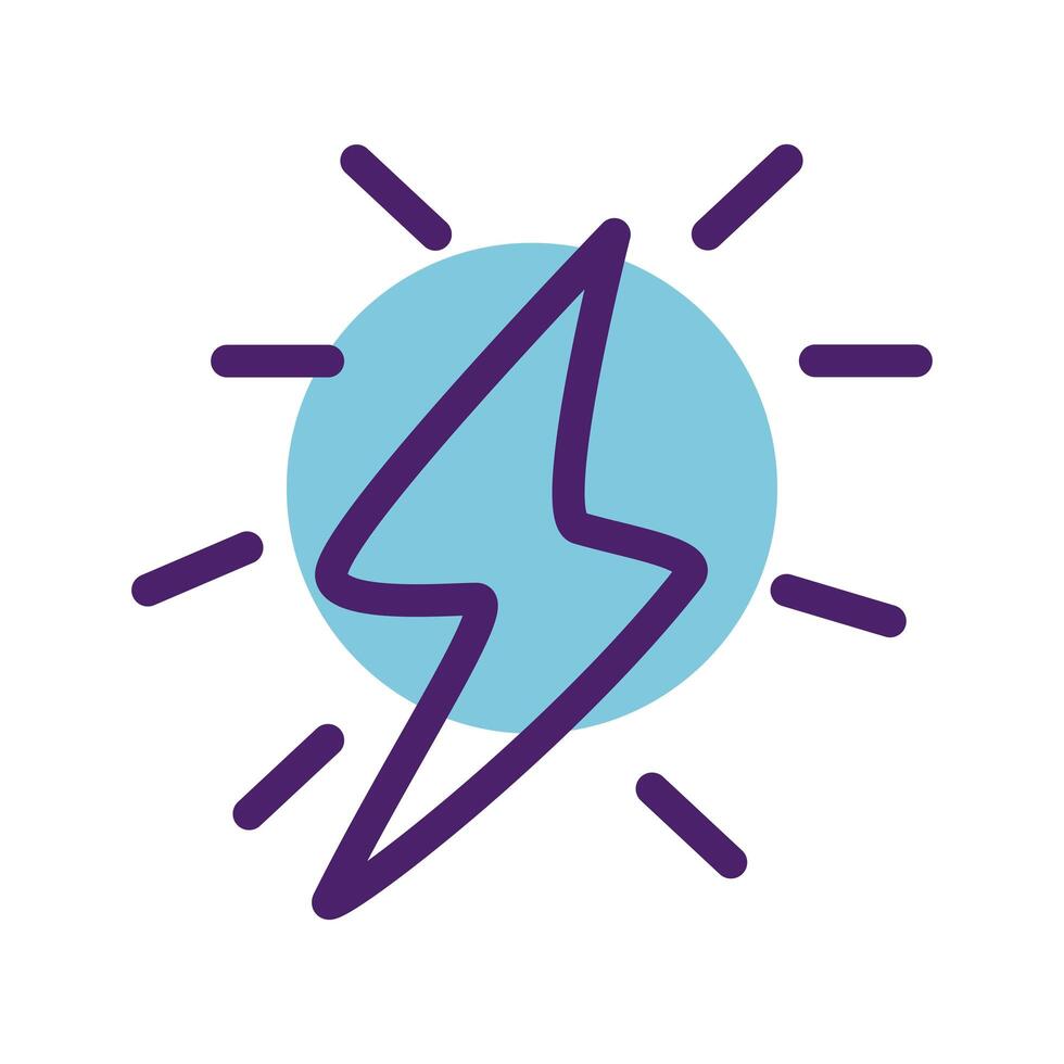 icono de estilo de línea de energía de rayos vector