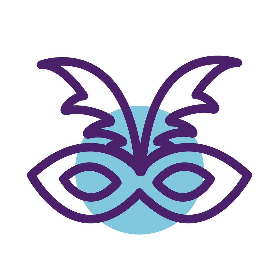 carnival mask line style icon vector