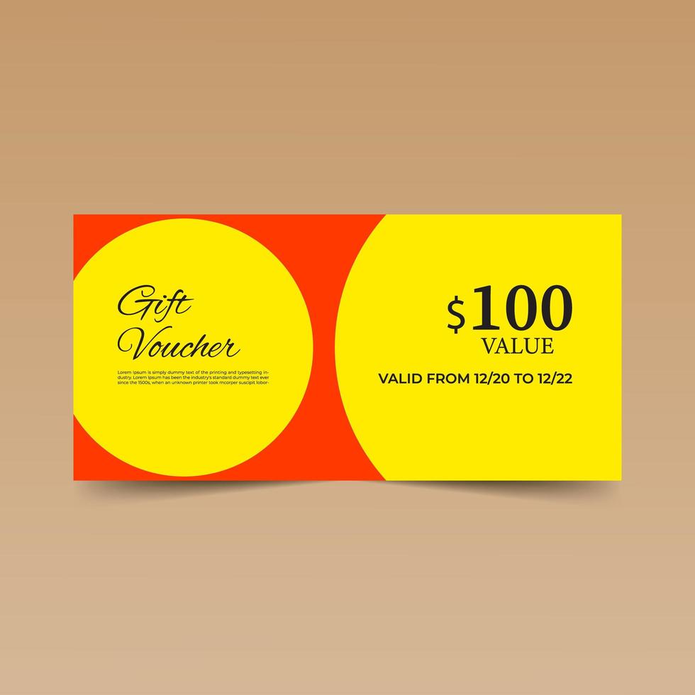 Red Gift Voucher Design Template vector