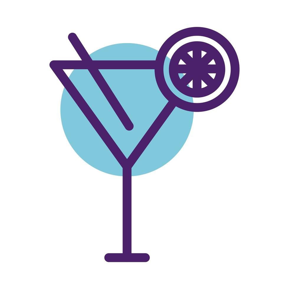 tropical cocktail cup line style icon vector