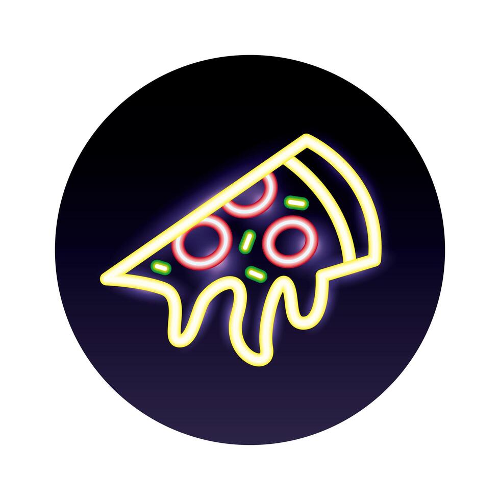 italian pizza neon light icon vector