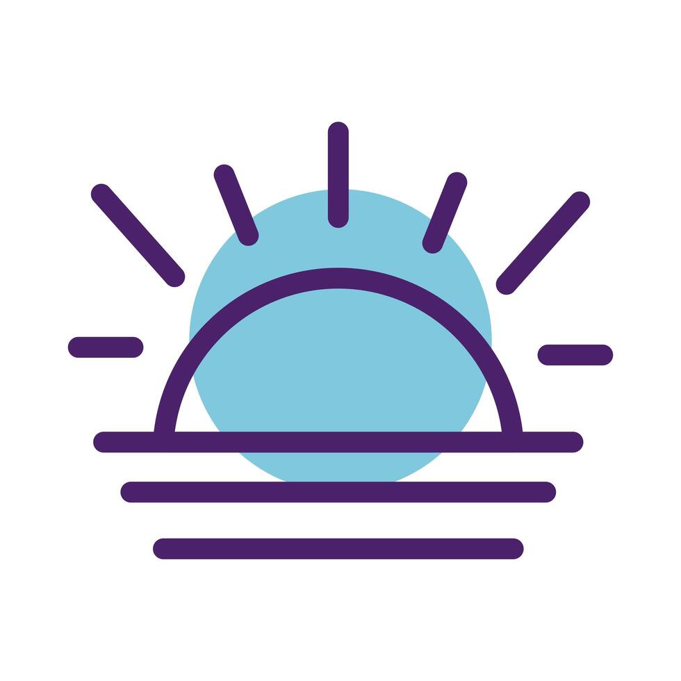 sun and water line style vector