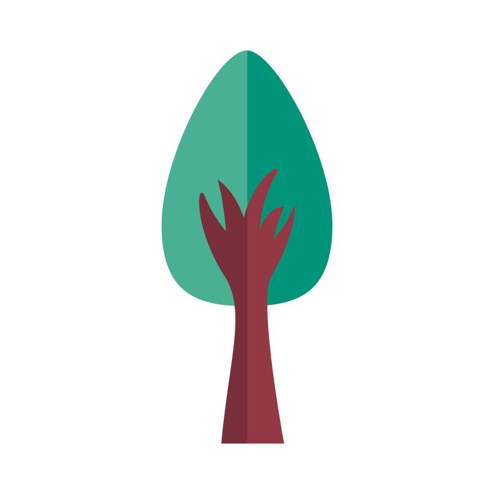 pine tree plant forest flat style icon vector