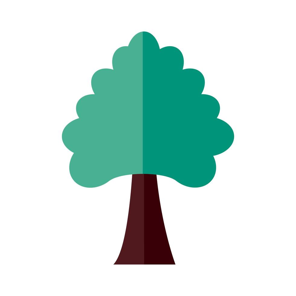 icono de estilo plano de bosque de planta de árbol de pino vector