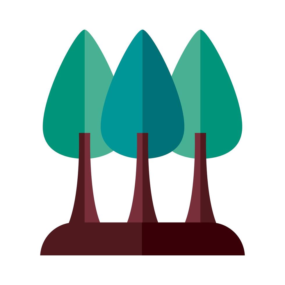 pines trees plants forest flat style icon vector