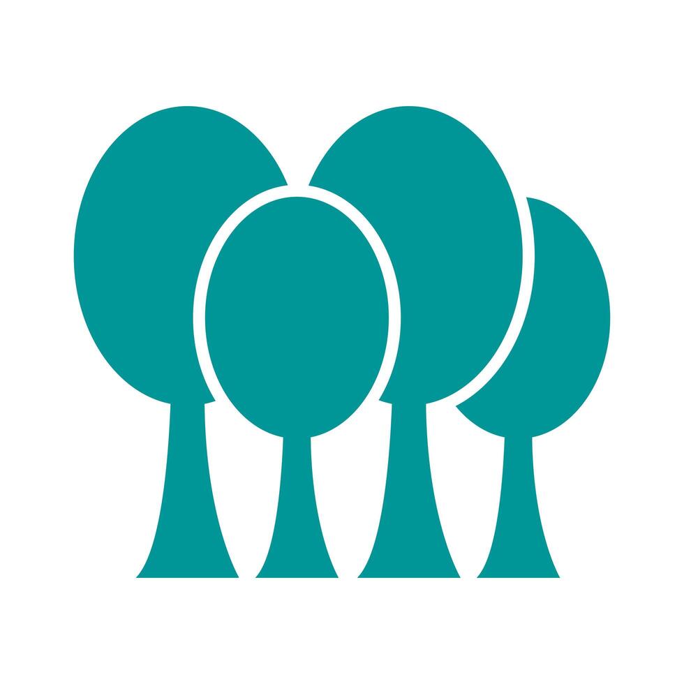 trees plants forest silhouette style icon vector