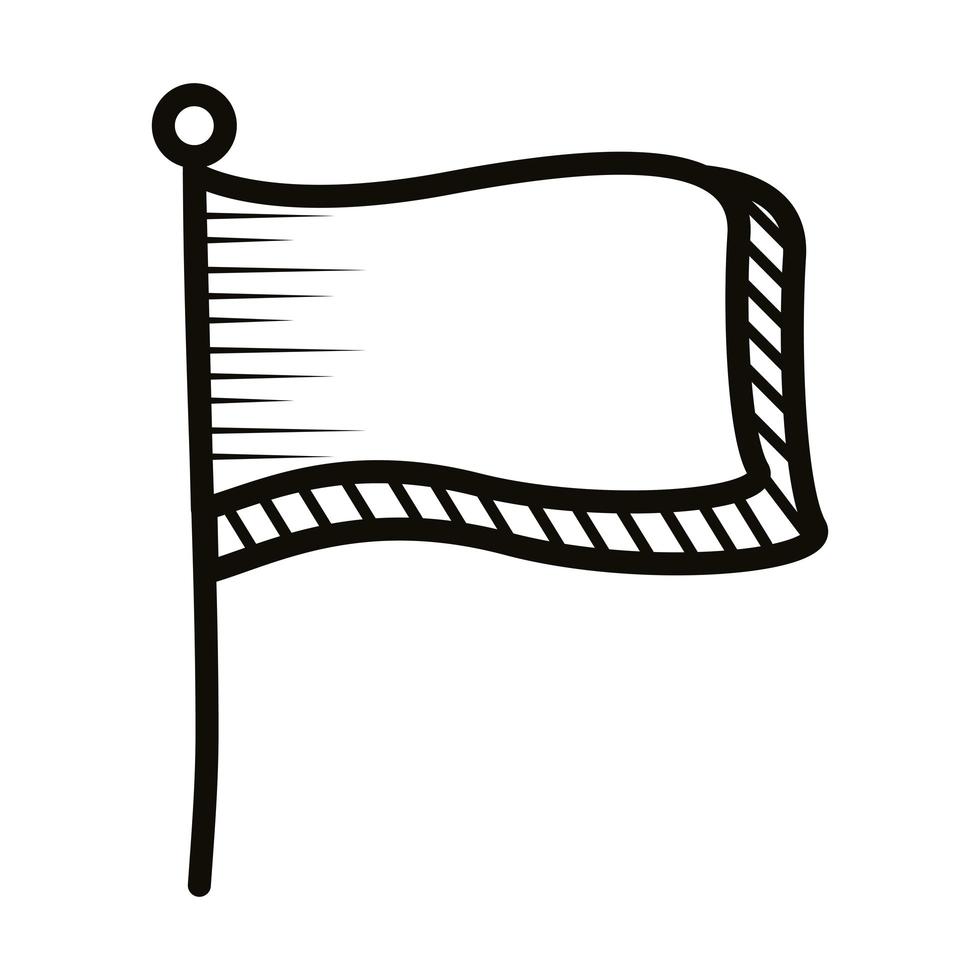 flag success doodle line style icon vector