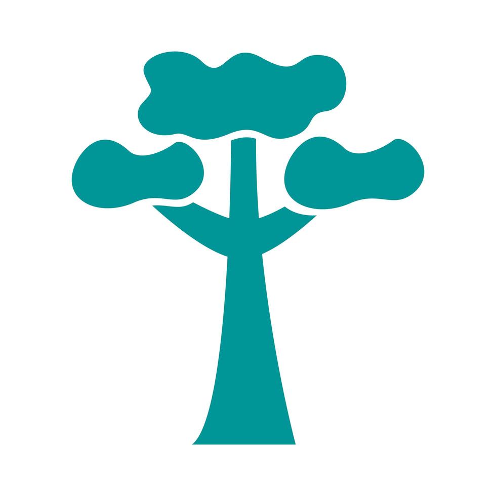 icono de estilo de silueta de planta de árbol sin hojas vector