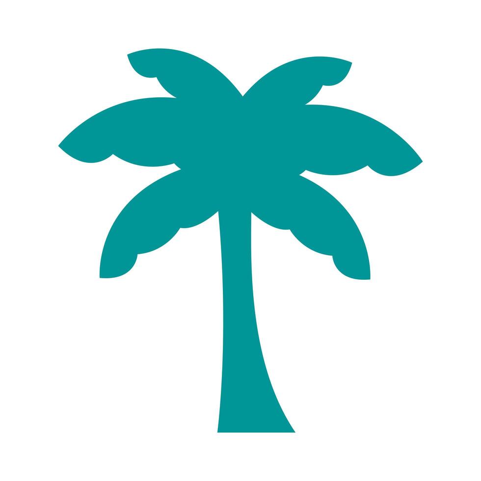 palm tree plant forest silhouette style icon vector