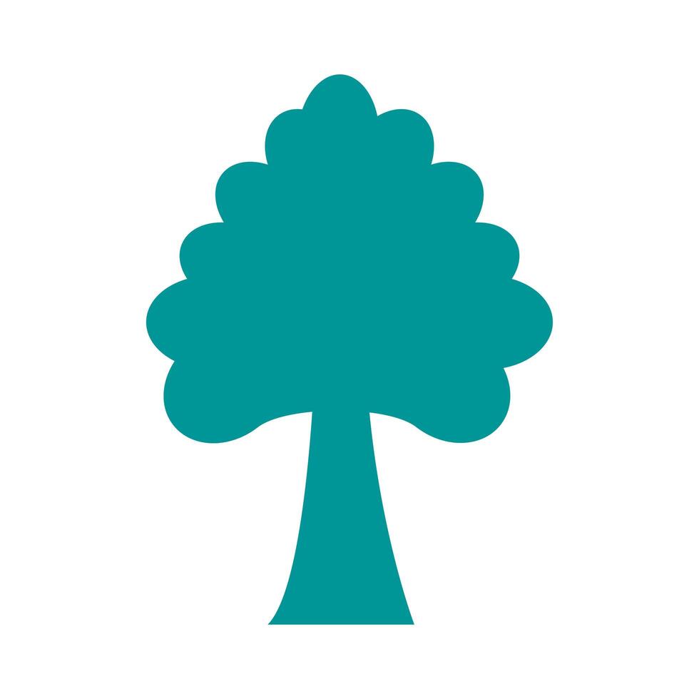 pine tree plant forest silhouette style icon vector