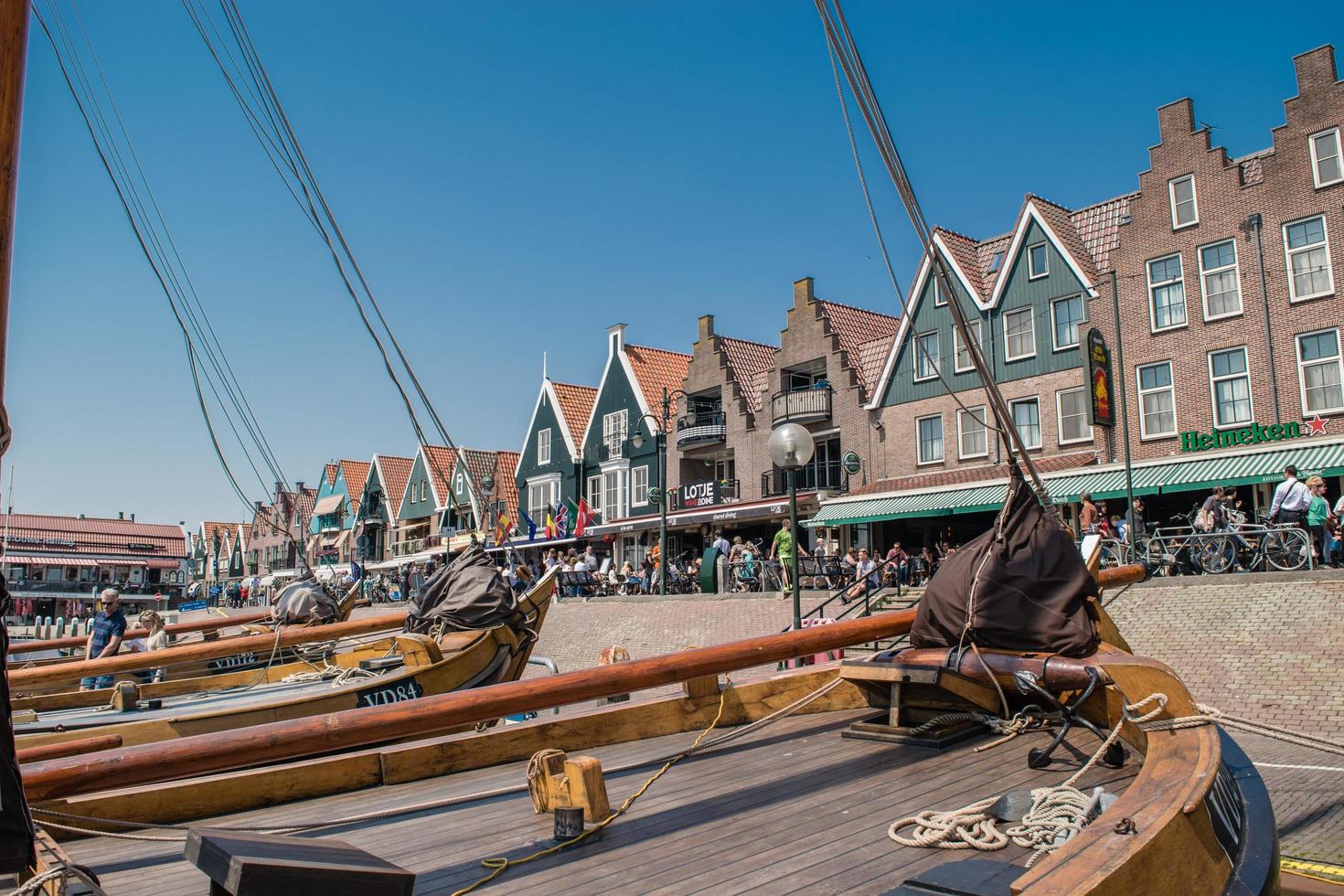 Volendam, Netherlands, Jun 07, 2016 - Boats in the harbor of Volendam photo