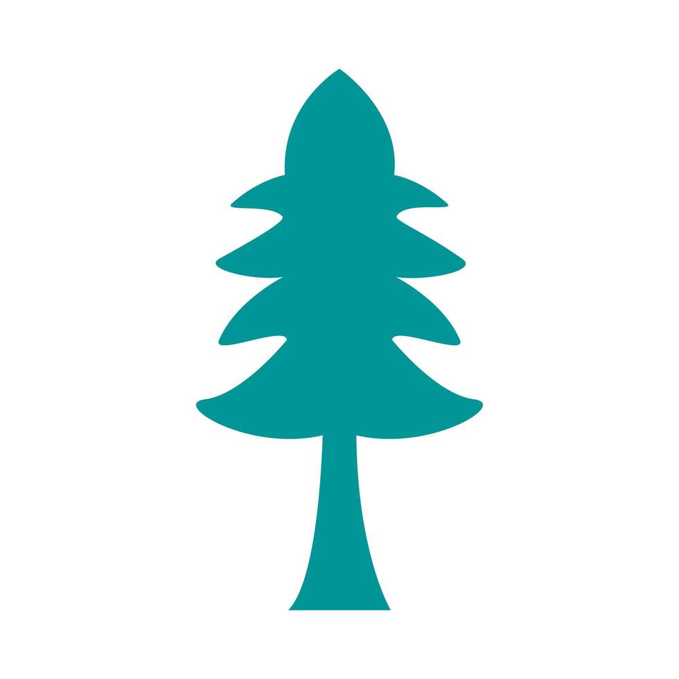 pine tree plant forest silhouette style icon vector