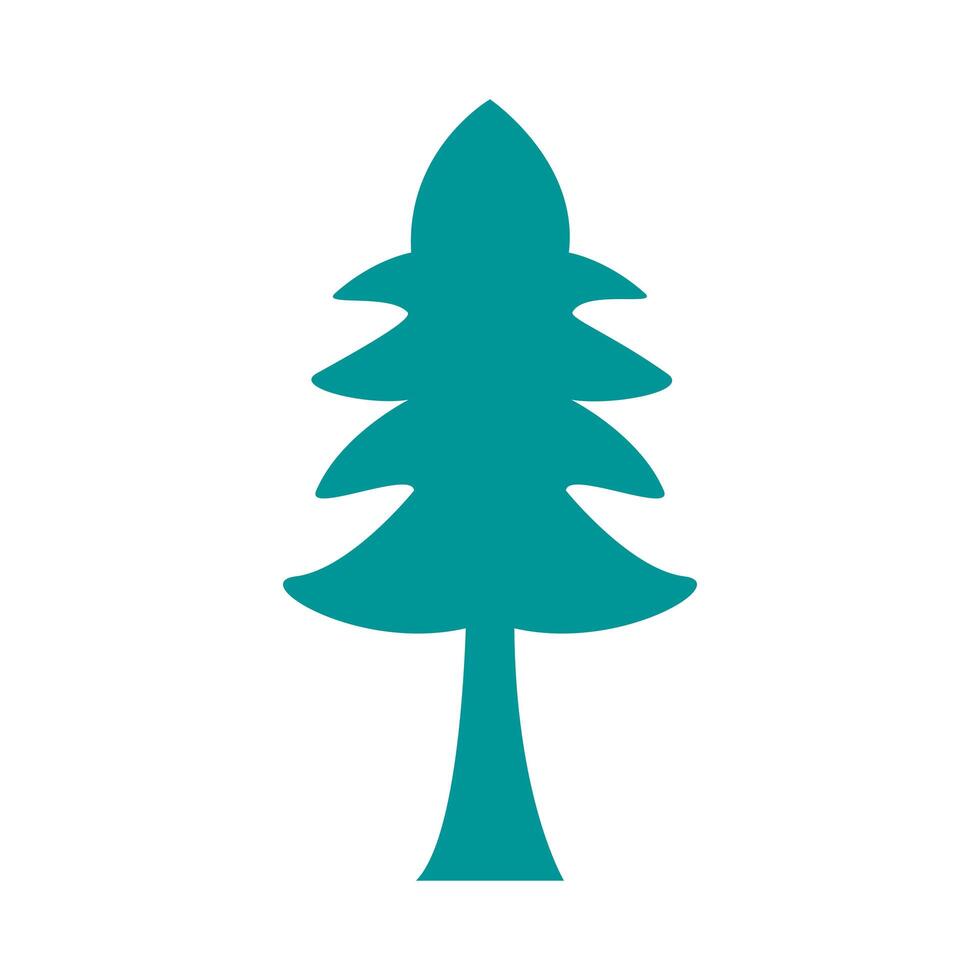 icono de estilo de silueta de bosque de planta de árbol de pino vector