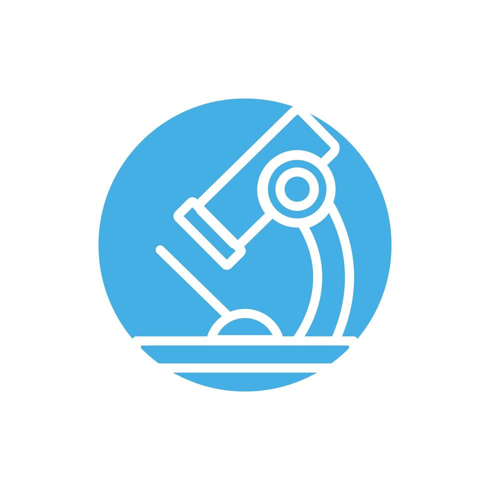 icono de estilo de bloque de herramientas de laboratorio de microscopio vector