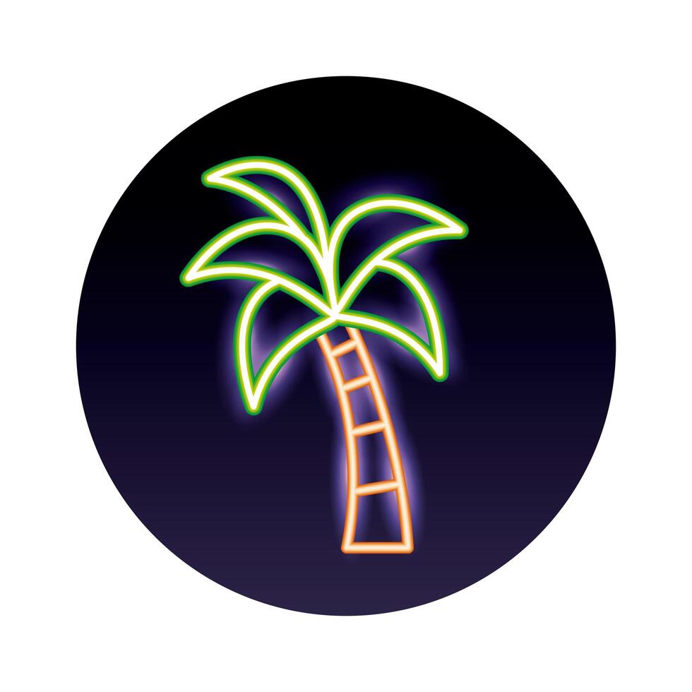 tree palm neon light icon vector