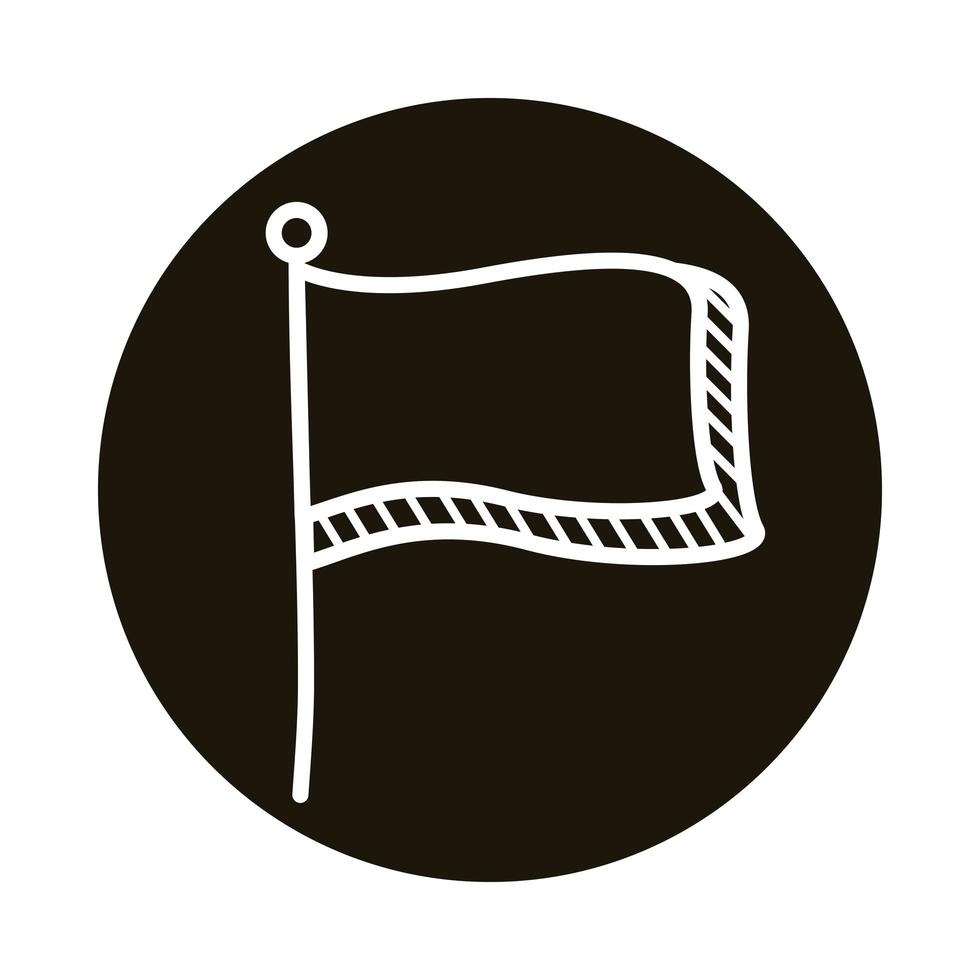 flag success doodle block style icon vector