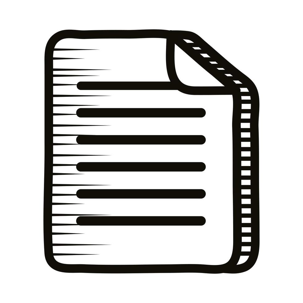 document paper doodle line style icon vector